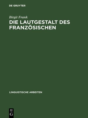 cover image of Die Lautgestalt des Französischen